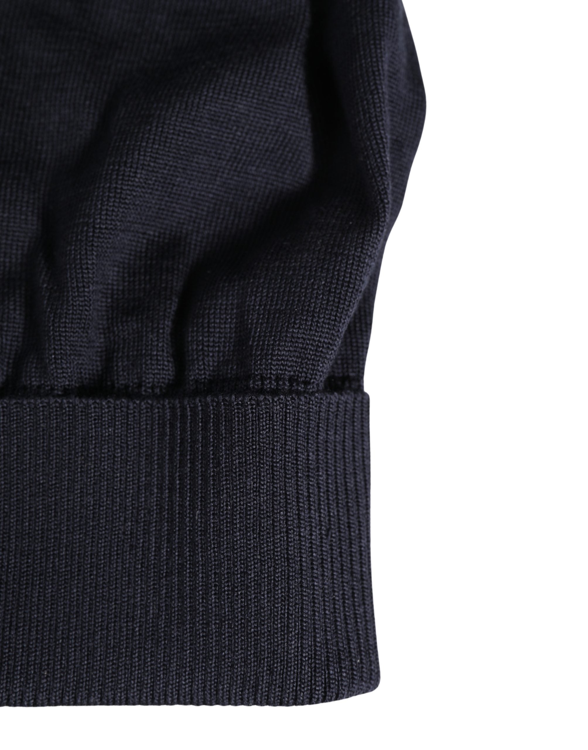 Dolce & Gabbana Schwarze feste Wintermütze aus Wolle gestrickt
