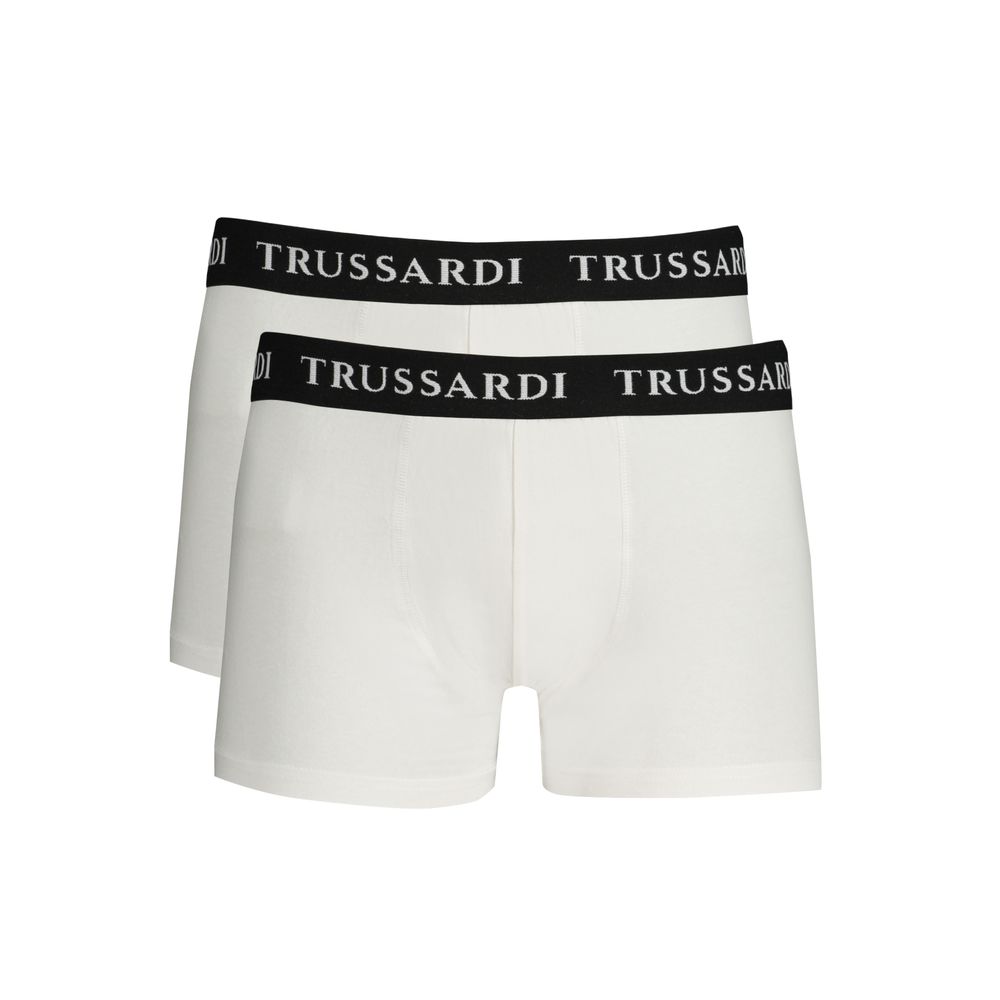 Trussardi White Cotton Herren Boxerbrief