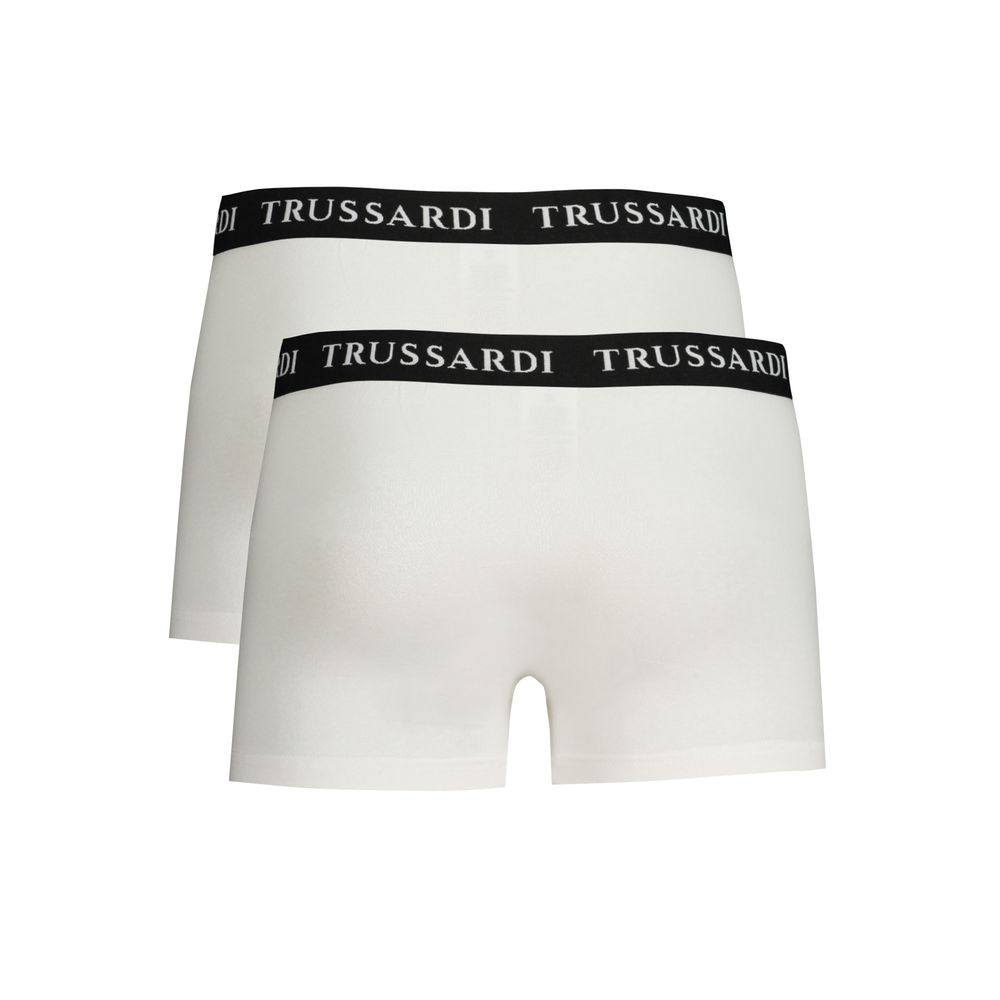 Trussardi White Cotton Herren Boxerbrief