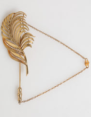 Dolce & Gabbana Gouden Sterling Zilveren 925 Blad Versierde Reversspeld Broche