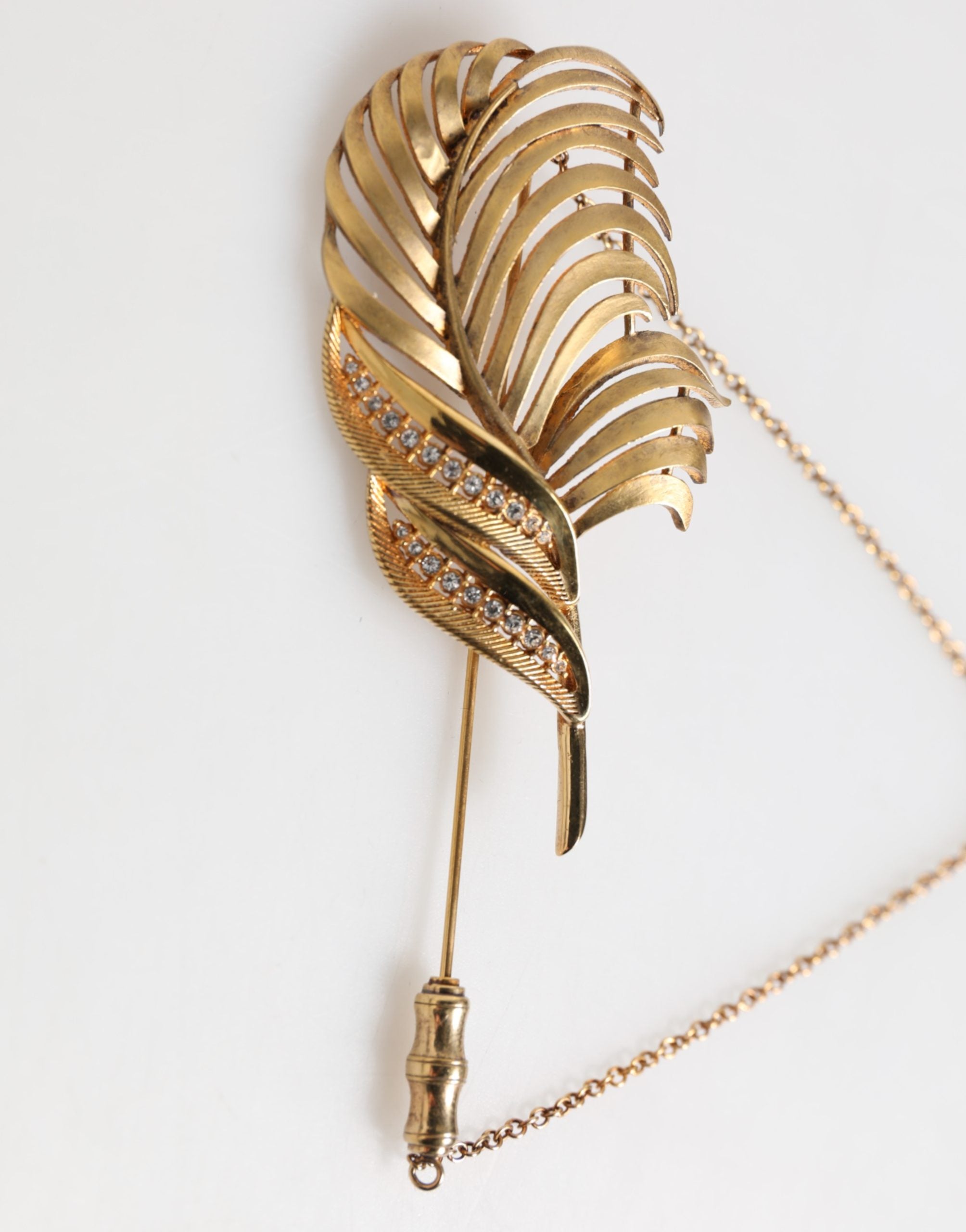 Dolce & Gabbana Gouden Sterling Zilveren 925 Blad Versierde Reversspeld Broche