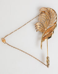 Dolce & Gabbana Gouden Sterling Zilveren 925 Blad Versierde Reversspeld Broche