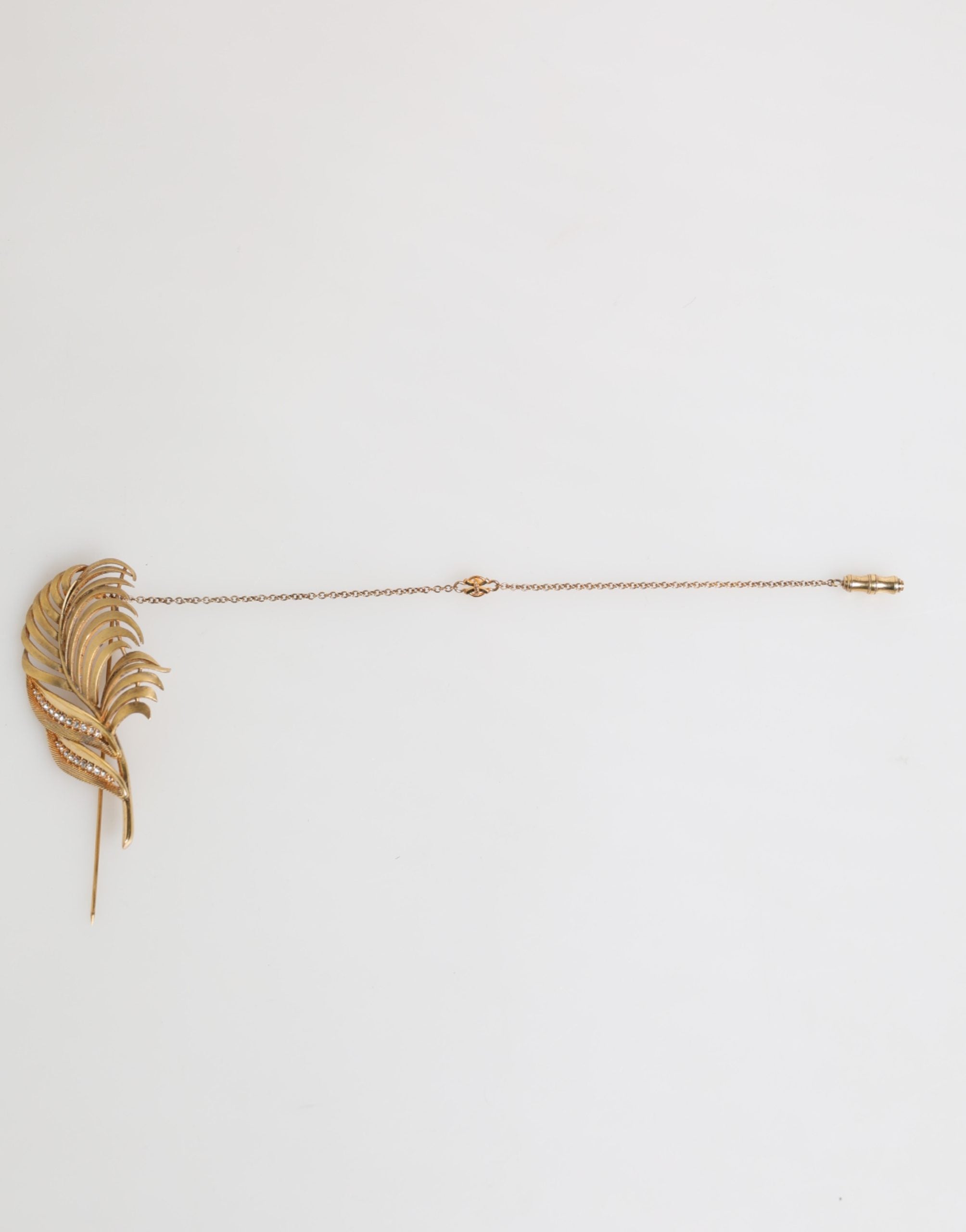 Dolce & Gabbana Gouden Sterling Zilveren 925 Blad Versierde Reversspeld Broche