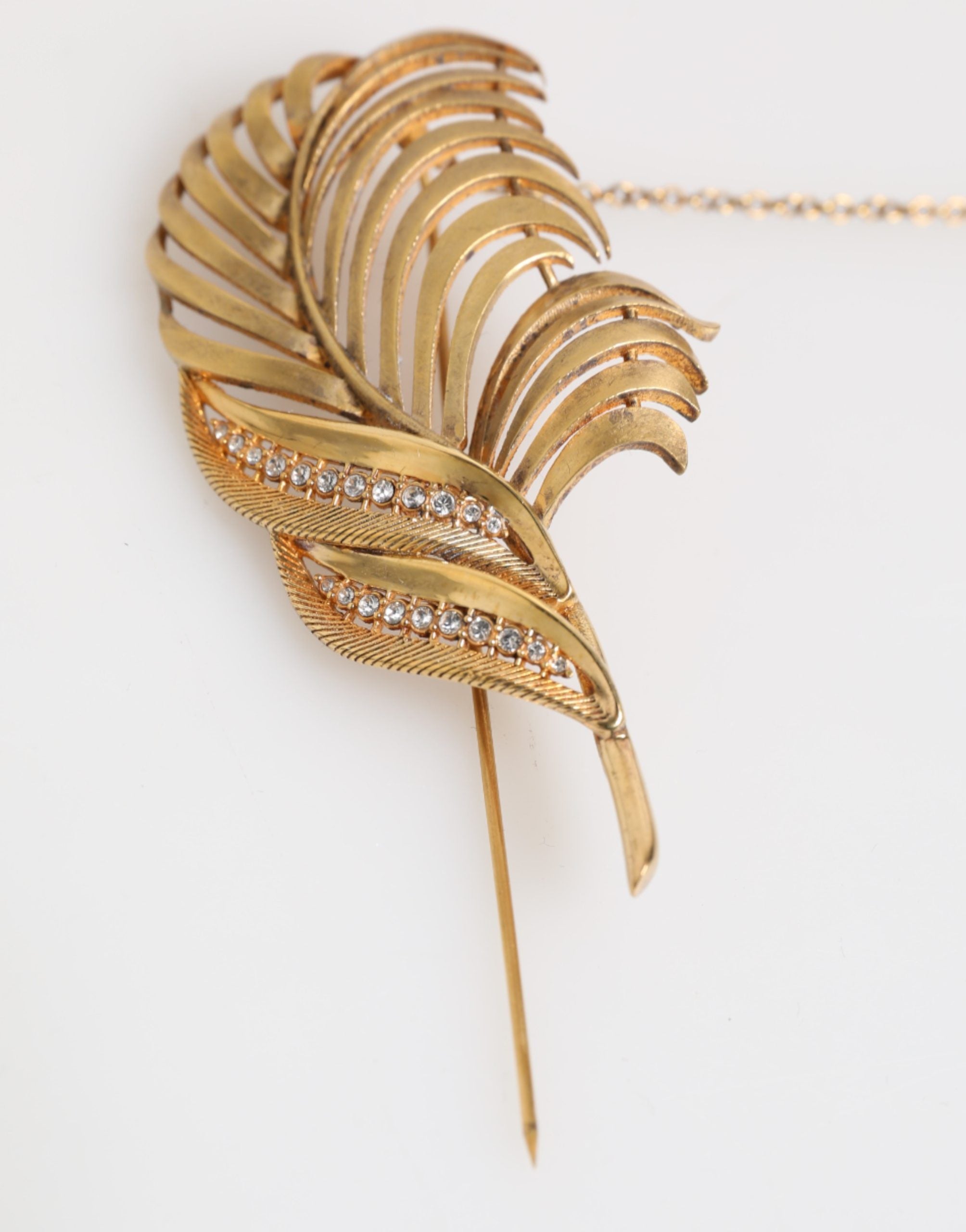Dolce & Gabbana Gouden Sterling Zilveren 925 Blad Versierde Reversspeld Broche