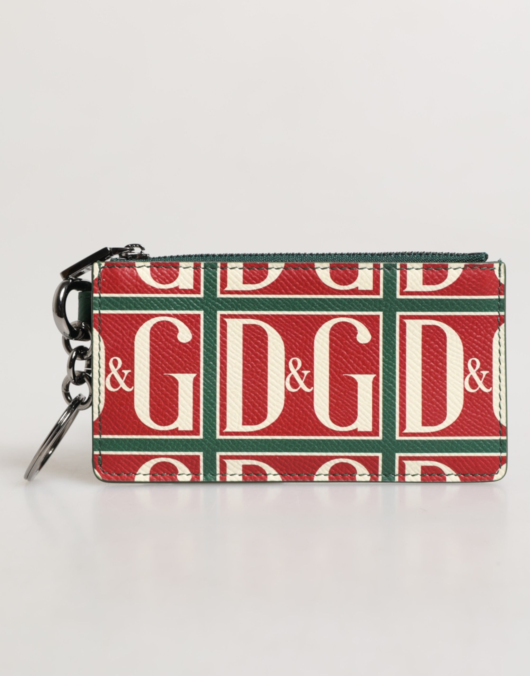 Dolce & Gabbana Geldbörse mit Logoprint und Monogramm aus grünem Kalbsleder
