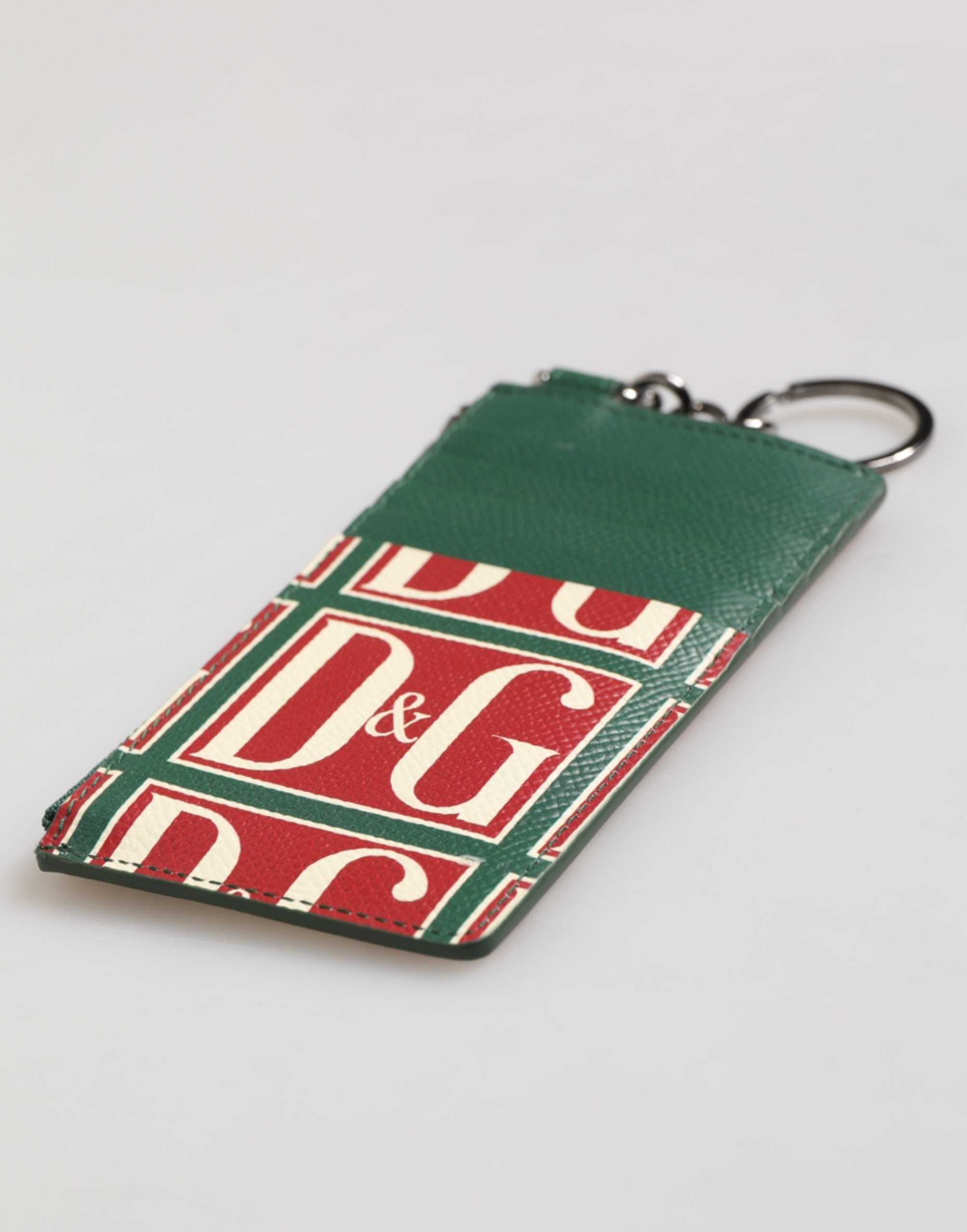 Dolce & Gabbana Geldbörse mit Logoprint und Monogramm aus grünem Kalbsleder