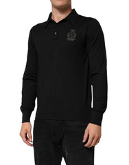Dolce & Gabbana Zwarte Crest Trui met Lange Mouwen voor Heren