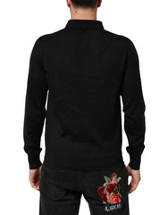 Dolce & Gabbana Zwarte Crest Trui met Lange Mouwen voor Heren