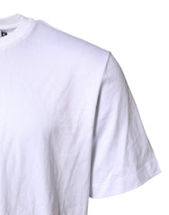 Dolce & Gabbana Weißes Baumwoll-T-Shirt für Herren mit DG-Logo-Stickerei