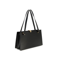 Versace Black Calf Leather Bos Taurus Shoulder Bag
