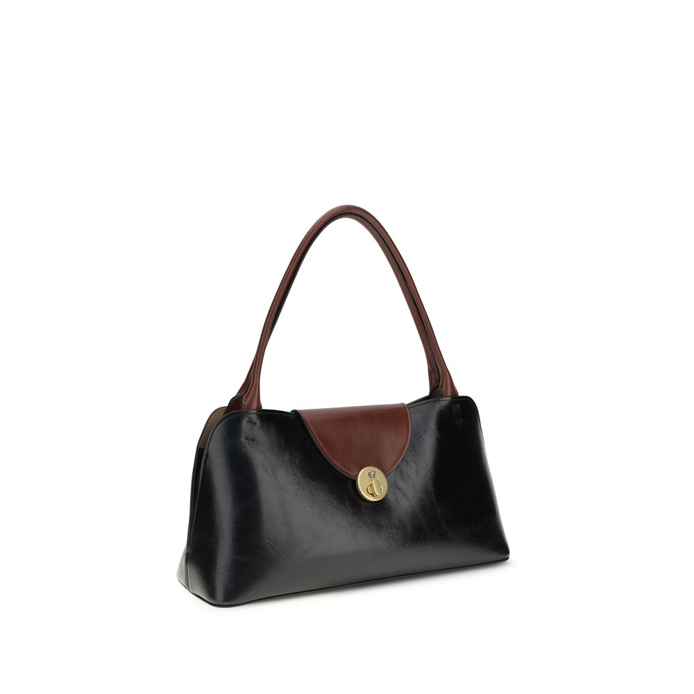 Versace Schultertasche aus schwarzem Kalbsleder (Bos Taurus)