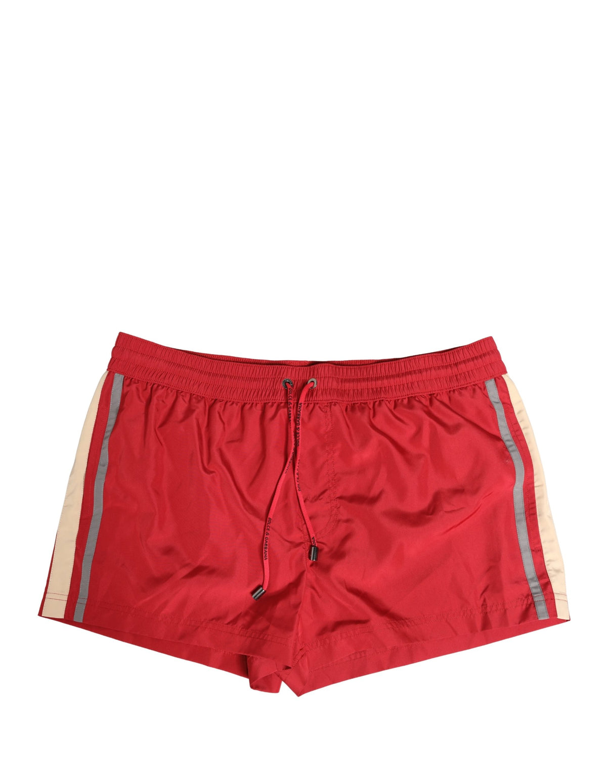 Dolce & Gabbana Rote Herren-Badeshorts aus Polyester mit Tunnelzug