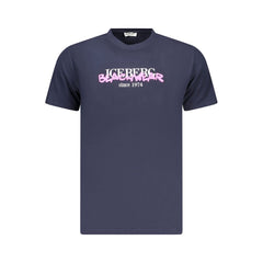Iceberg Neon Blue Cotton Mens T-Shirt