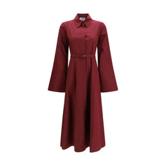Gabriela Hearst Bordeauxfarbenes Freizeitkleid aus Baumwolle