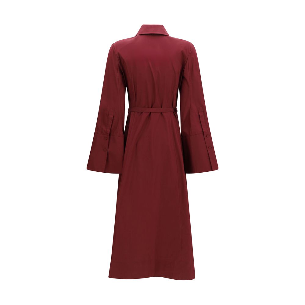 Gabriela Hearst Bordeauxfarbenes Freizeitkleid aus Baumwolle