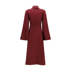 Gabriela Hearst Bordeauxfarbenes Freizeitkleid aus Baumwolle