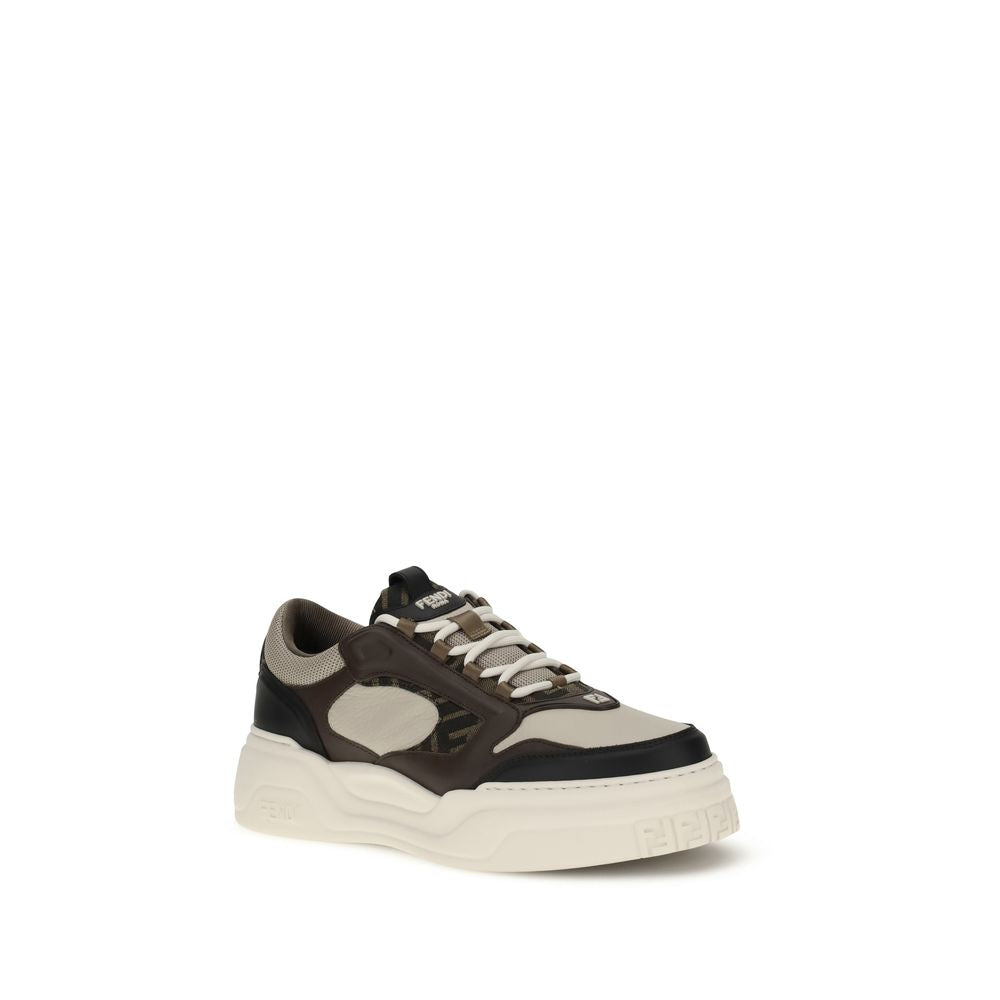 Fendi Zwarte Kalfsleren Bos Taurus Chunky Sneakers
