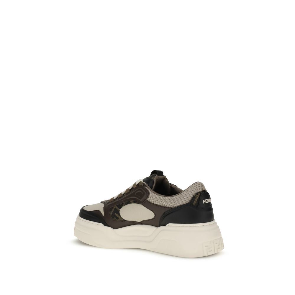 Fendi Zwarte Kalfsleren Bos Taurus Chunky Sneakers