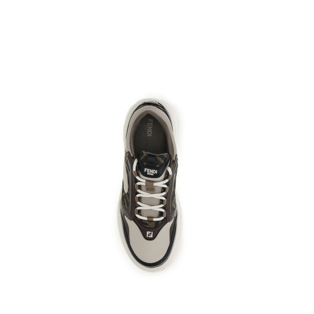 Fendi Zwarte Kalfsleren Bos Taurus Chunky Sneakers