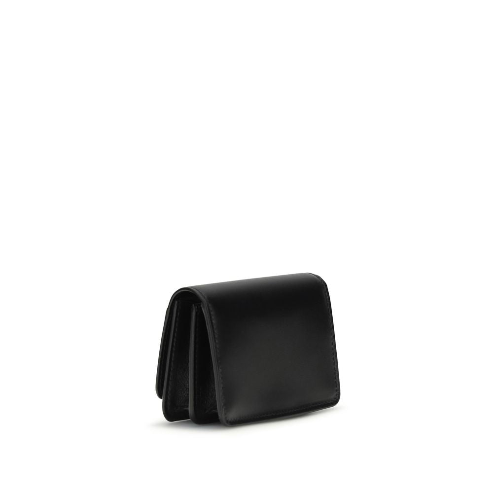 Saint Laurent Schwarzes Kalbsleder Bos Taurus Portemonnaie