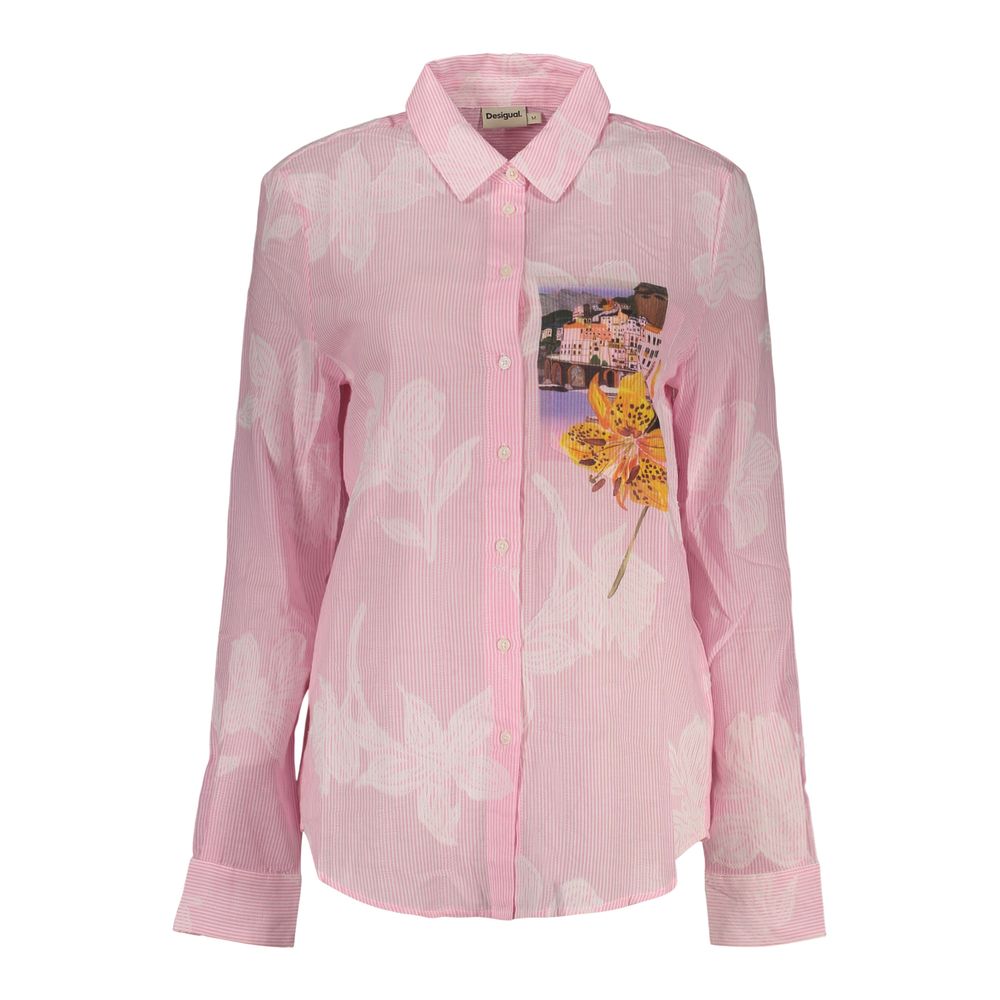 Desigual Damenhemd aus rosa Baumwolle