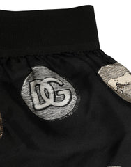 Dolce & Gabbana Schwarze Unterwäsche Boxershorts mit Antik-Münz-Print