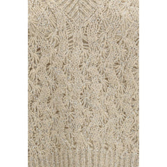 Brunello Cucinelli Beige Zijden Mouwloze Trui
