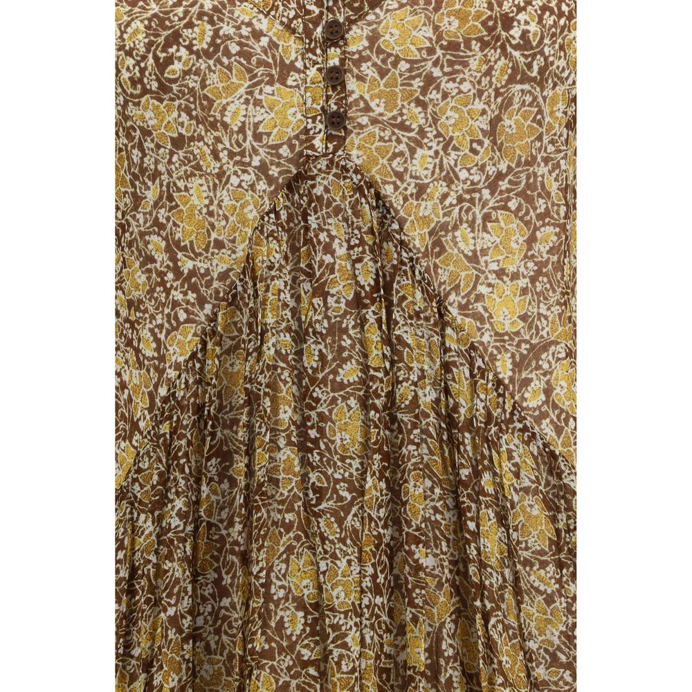 Marant Étoile Freizeitkleid aus zweifarbiger Baumwolle