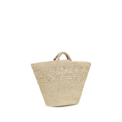 Manebi Beige Raffia Handtas
