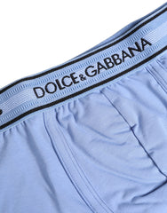 Dolce & Gabbana Light Blue Cotton Men Regular Boxer Underwear
