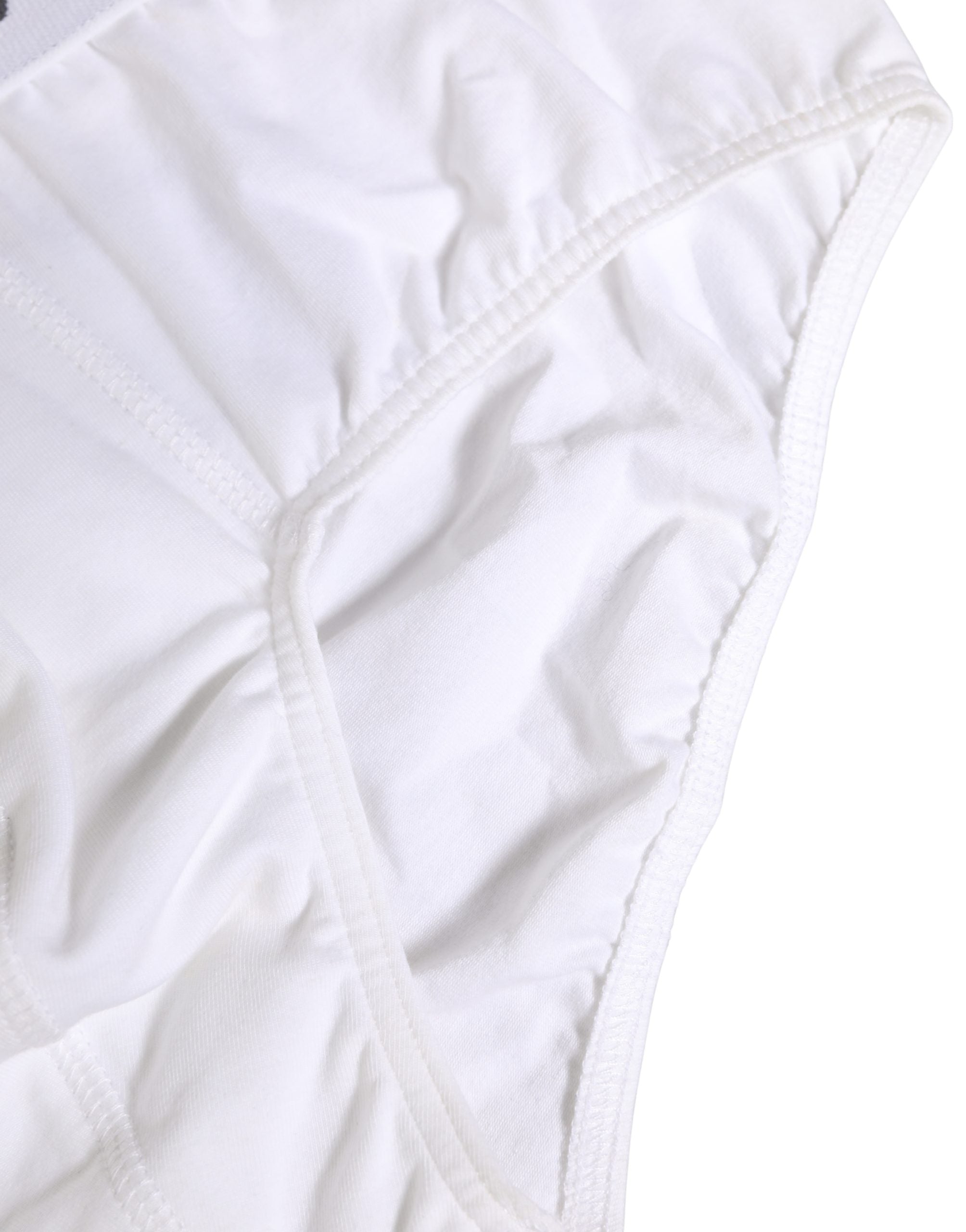 Dolce & Gabbana Weiße Baumwoll-Herrenslips mit Logo-Bund