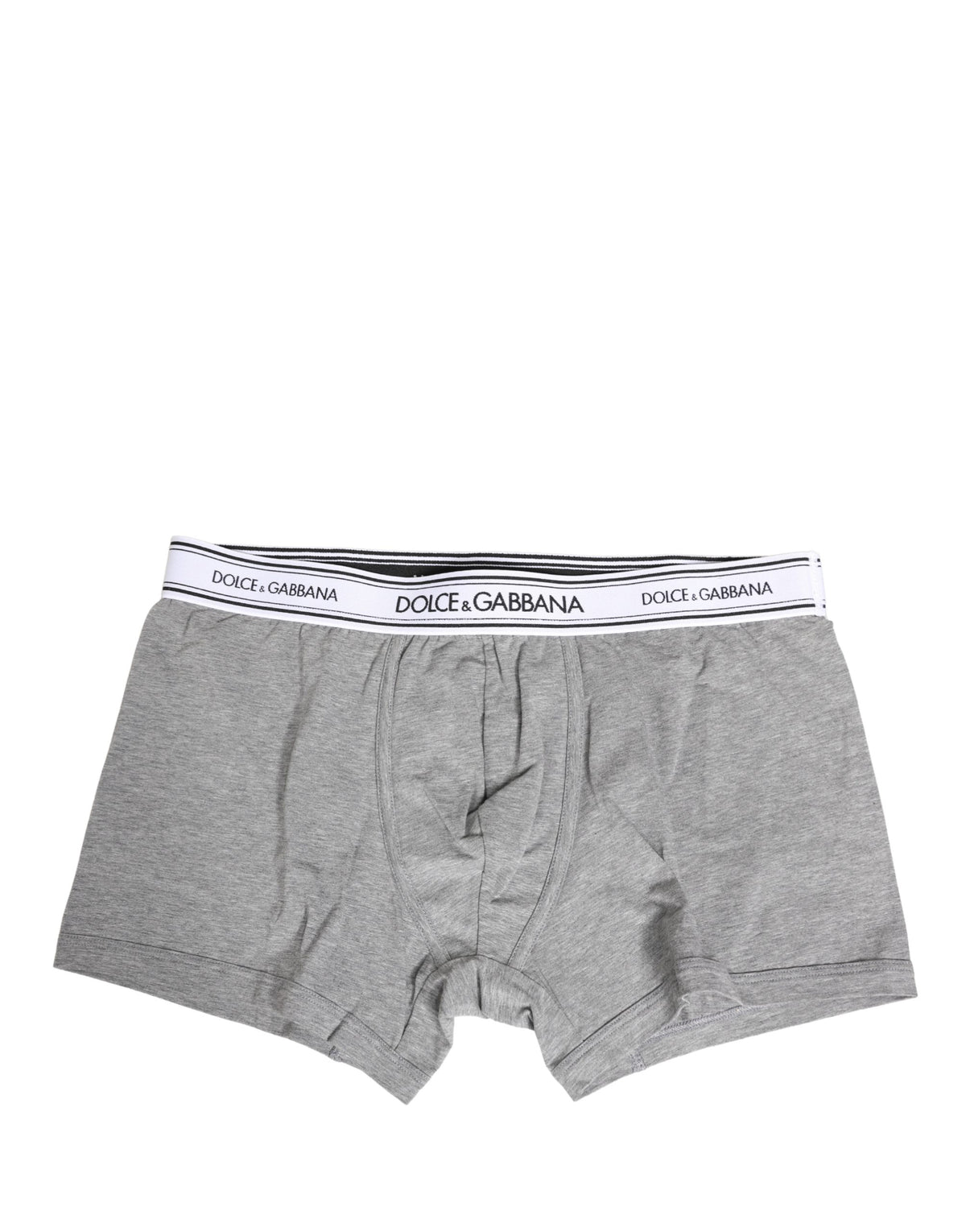 Dolce & Gabbana Grauer Logo-Bund Baumwoll-Herren-Boxershorts