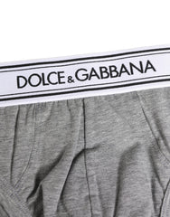 Dolce & Gabbana Gray Logo Waistband Men Midi Brief Underwear