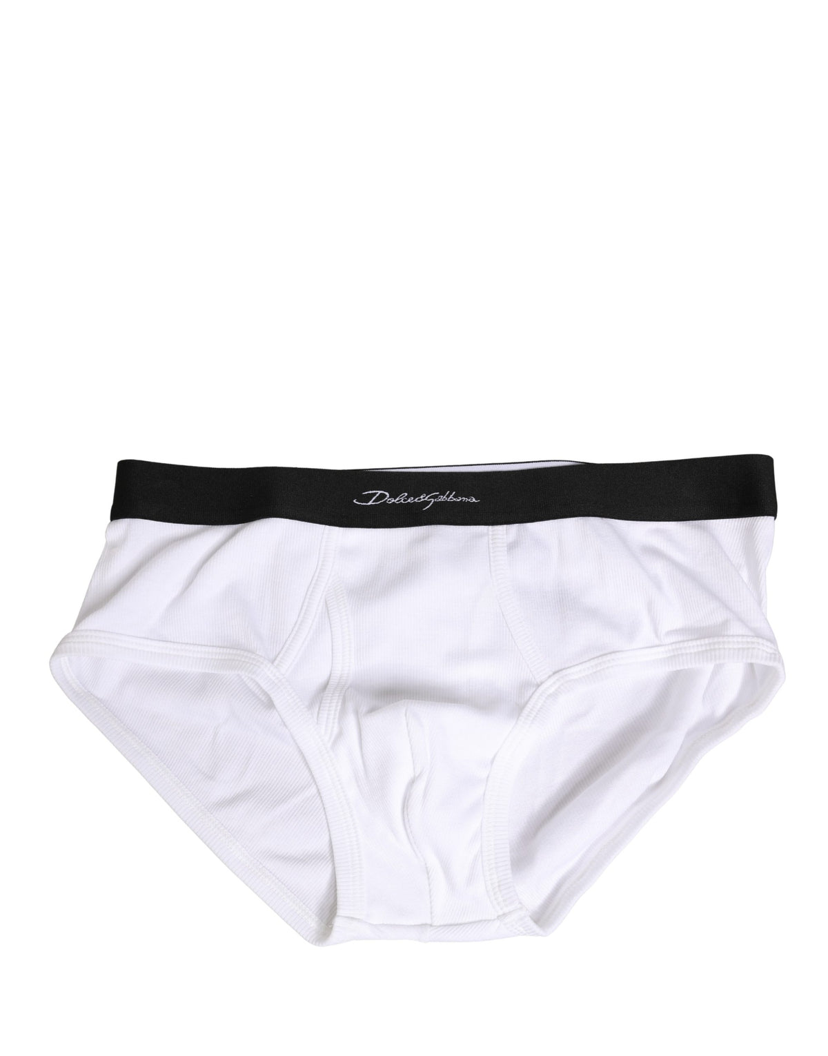 Dolce & Gabbana Weiße Schwarze Logo-Bund Herren Slips