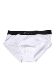 Dolce & Gabbana Weiße Schwarze Logo-Bund Herren Slips