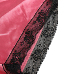 Dolce & Gabbana Roze Zijden Satijnen Shorts met Kanten Afwerking Nachtkleding