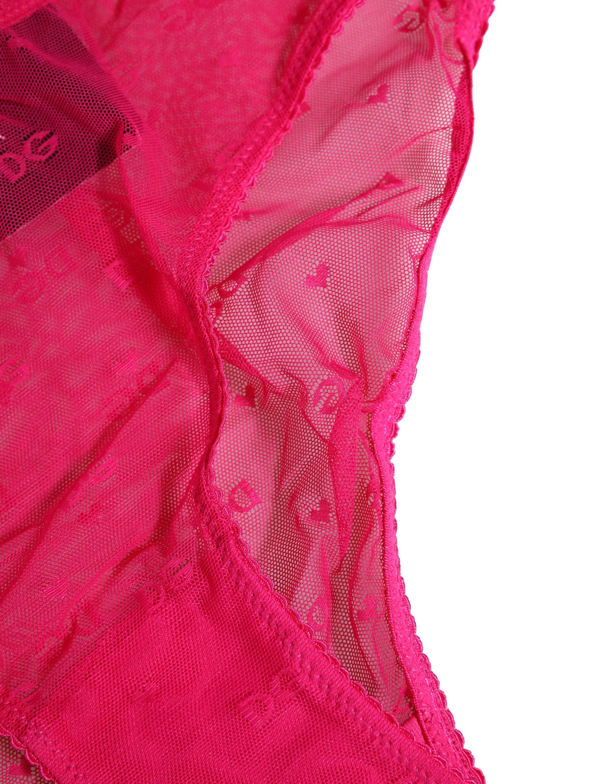 Dolce & Gabbana Pinkfarbener Cheekini-Slip aus Spitze