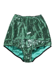 Dolce & Gabbana grüner Pailletten-Nylon-Taillengürtel Unterwäsche