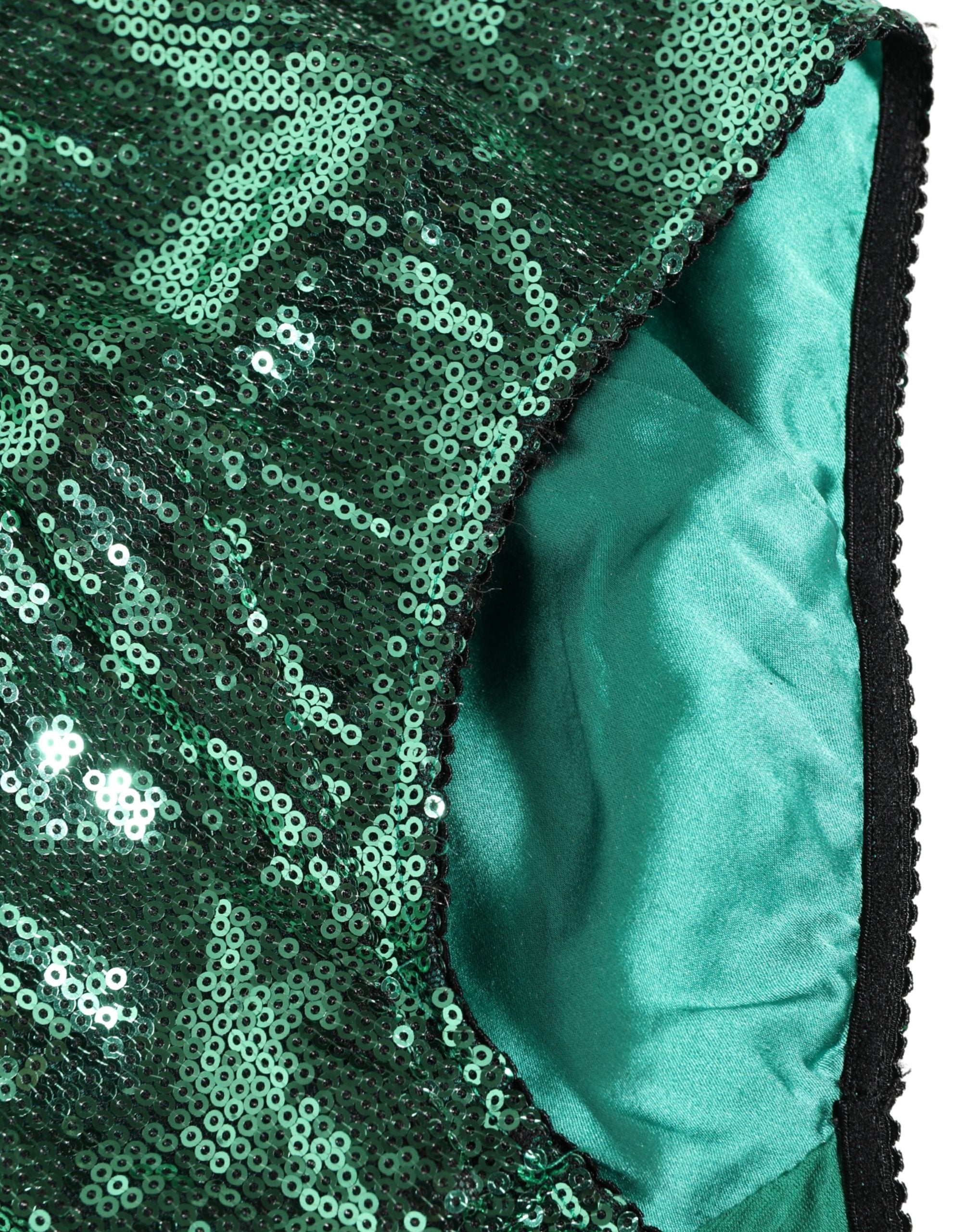 Dolce & Gabbana grüner Pailletten-Nylon-Taillengürtel Unterwäsche