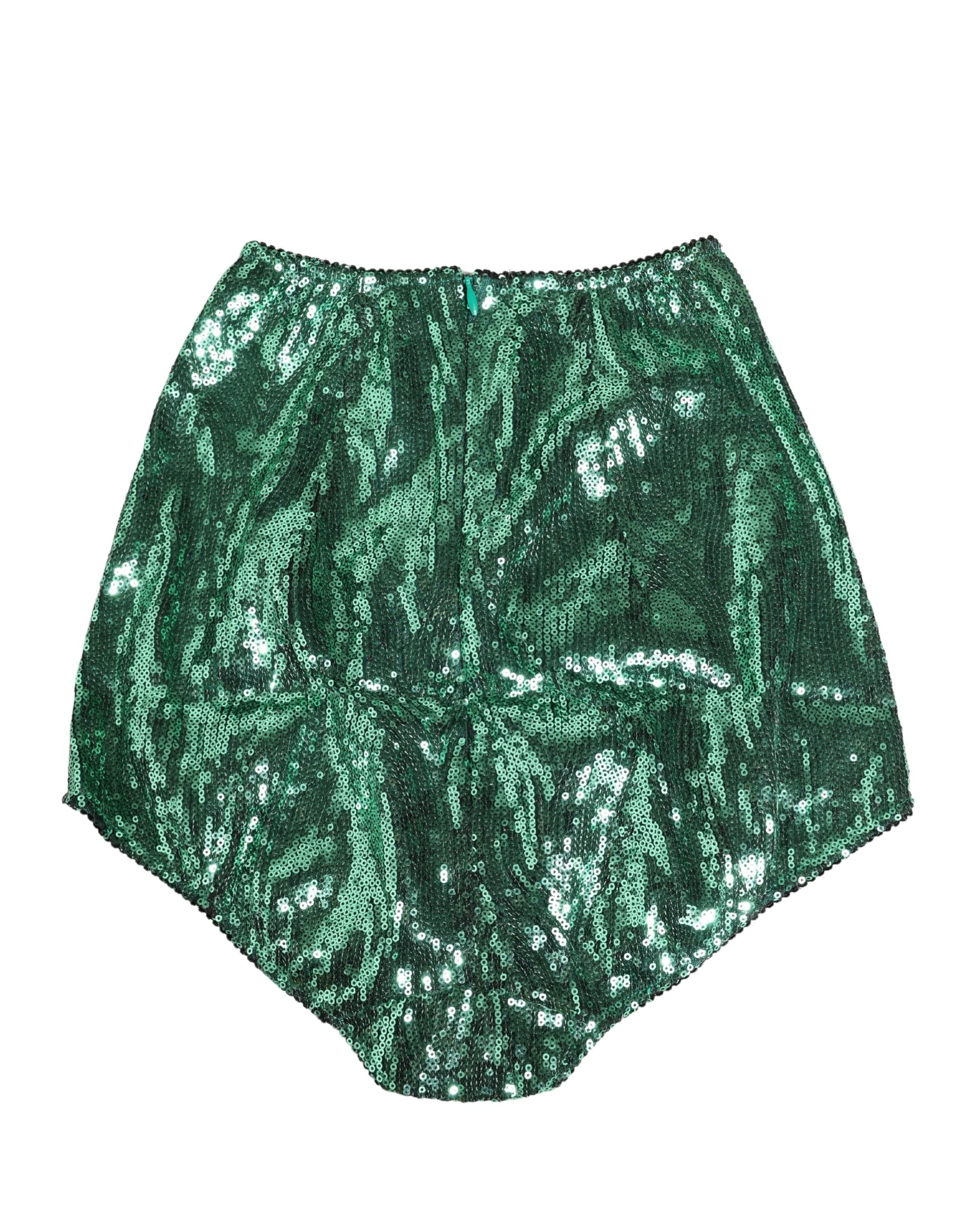 Dolce & Gabbana grüner Pailletten-Nylon-Taillengürtel Unterwäsche