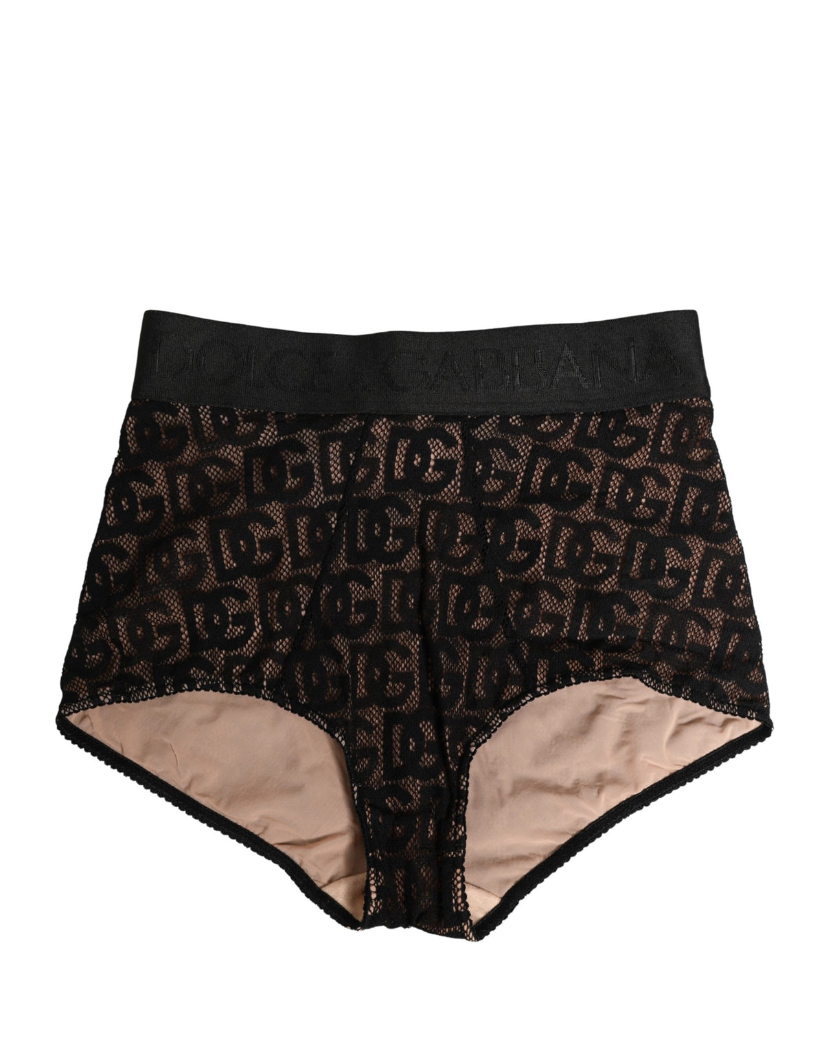 Dolce & Gabbana Schwarze Baumwolle DG Logo Hoher Bund Mieder Unterwäsche