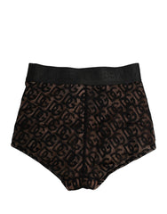 Dolce & Gabbana Schwarze Baumwolle DG Logo Hoher Bund Mieder Unterwäsche