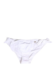 Dolce & Gabbana Witte Nylon DG Logo Plaque Bikinibroek Zwemkleding