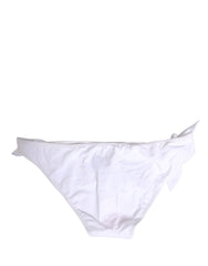 Dolce & Gabbana Witte Nylon DG Logo Plaque Bikinibroek Zwemkleding