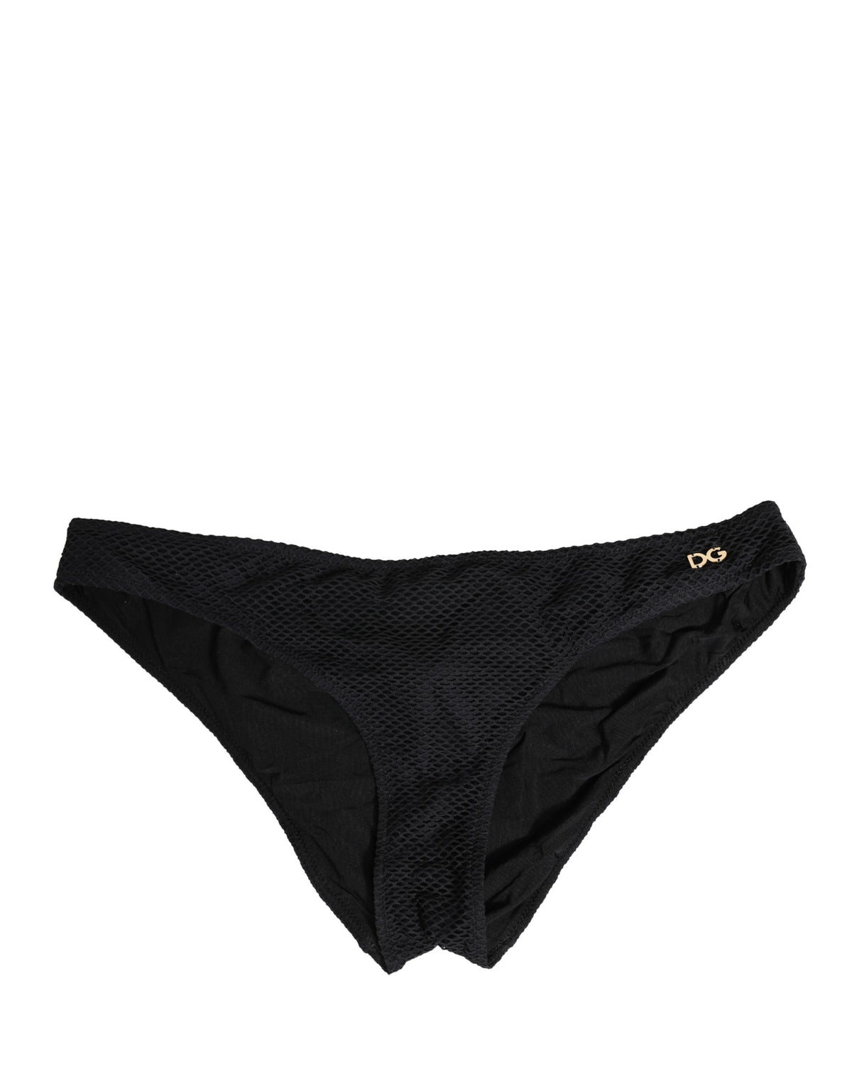 Dolce & Gabbana Schwarze Nylon DG Logo Plakette Regular Slip Unterwäsche