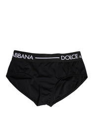 Dolce & Gabbana Black Nylon Stretch Coulotte Panty Underwear