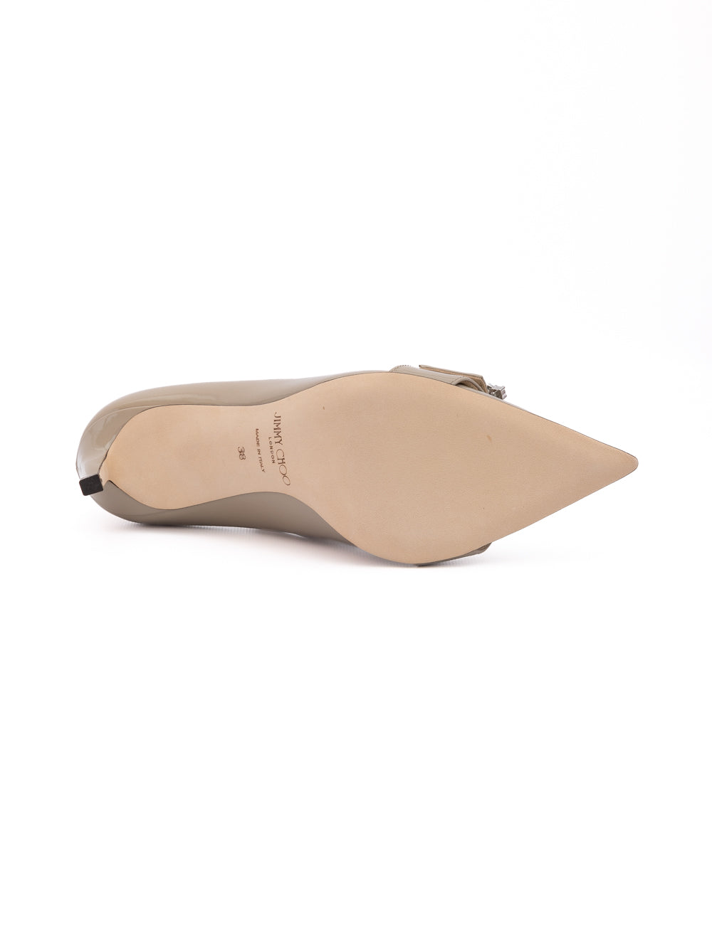 Jimmy Choo Taupegraue Lackleder Pumps Chery 85