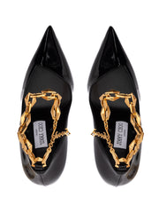 Jimmy Choo Diamond Talura 100 Pumps aus schwarzem Lackleder
