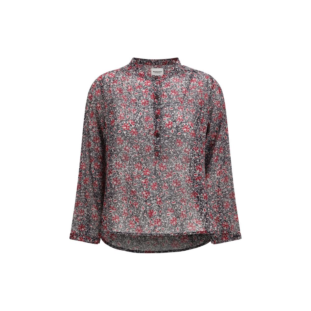Marant Etoile Lila Baumwollhemd mit Muster