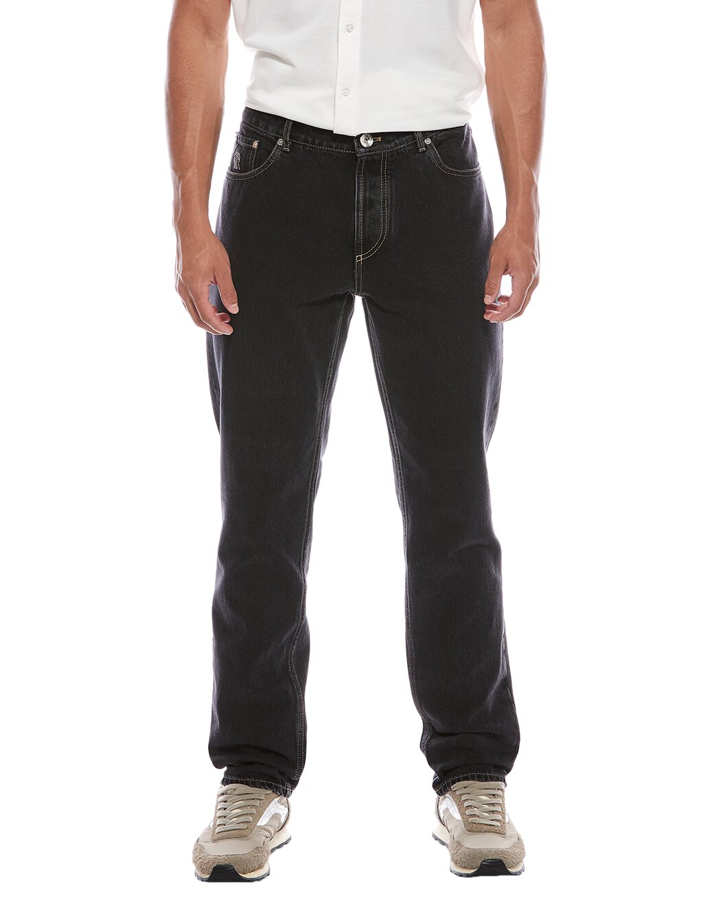 Brunello Cucinelli Blue Cotton Straight-Leg Jeans